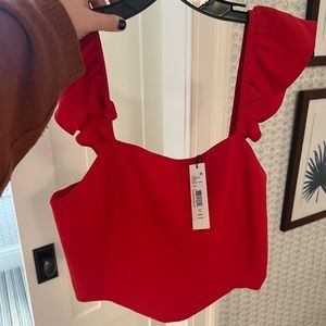 NWT Alice and Olivia Crop Top with slight ruffle size 12